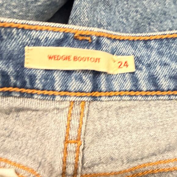 Levi's Premium Wedgie Bootcut Jeans Medium Wash High Waist Womens Size W24 L32 - Picture 10 of 13